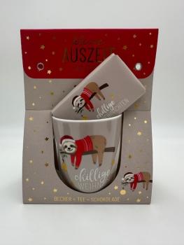 Geschenkset: Kleine Auszeit für dich "Herzensfreundin", Tasse, Tee, Schokolade